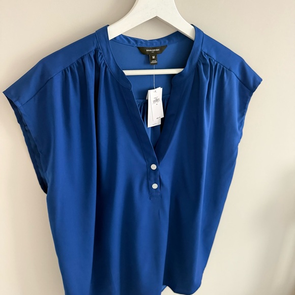 Banana Republic Button Dolman Blouse Blue Medium - Picture 3 of 9